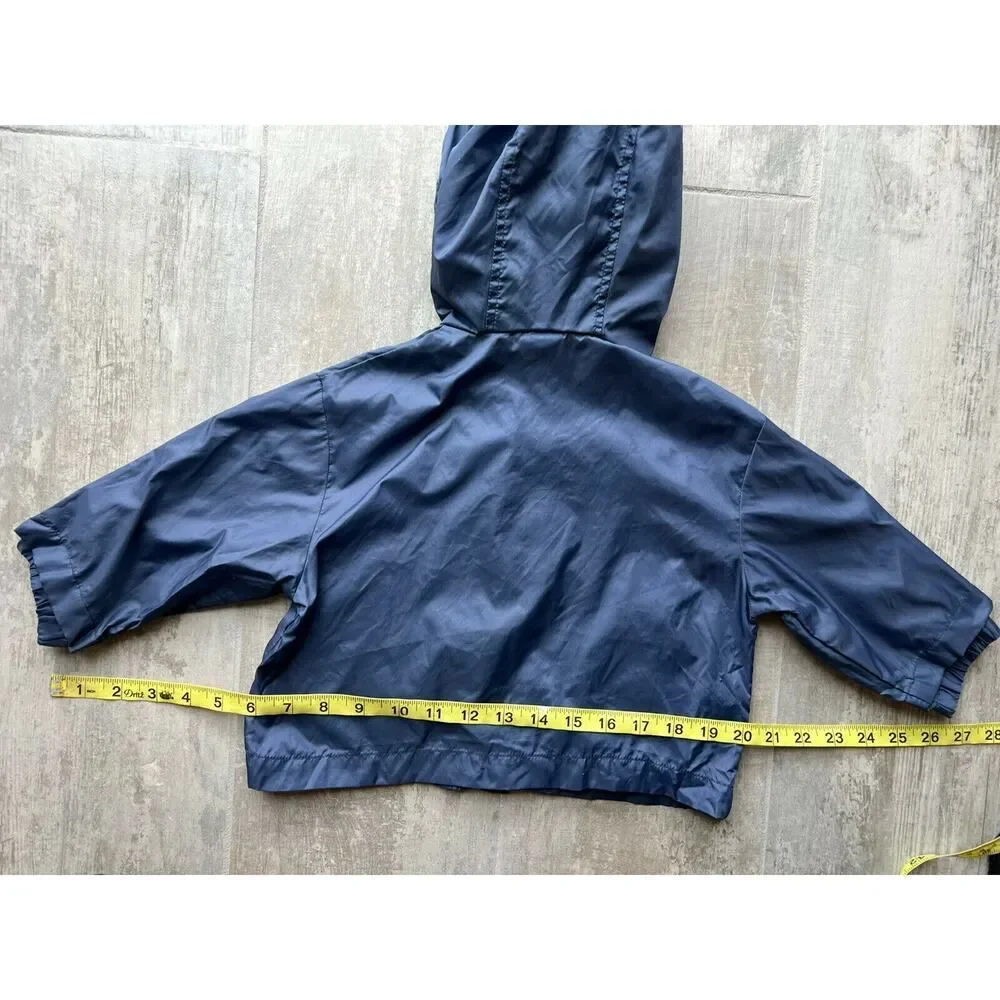 BABY GAP Navy Blue Lightweight Rain Jacket Hooded Package w/ Travel Pouch 12-24M